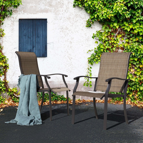 High back discount aluminum patio chairs